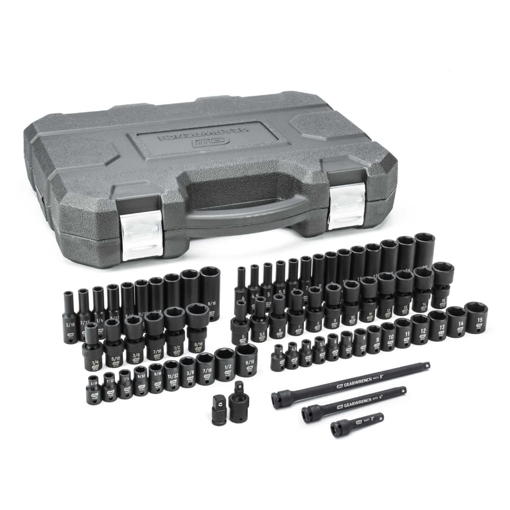 GearWrench 84903 71 Pc. 1/4" Drive 6 Point Standard & Deep Universal Impact SAE/Metric Socket Set