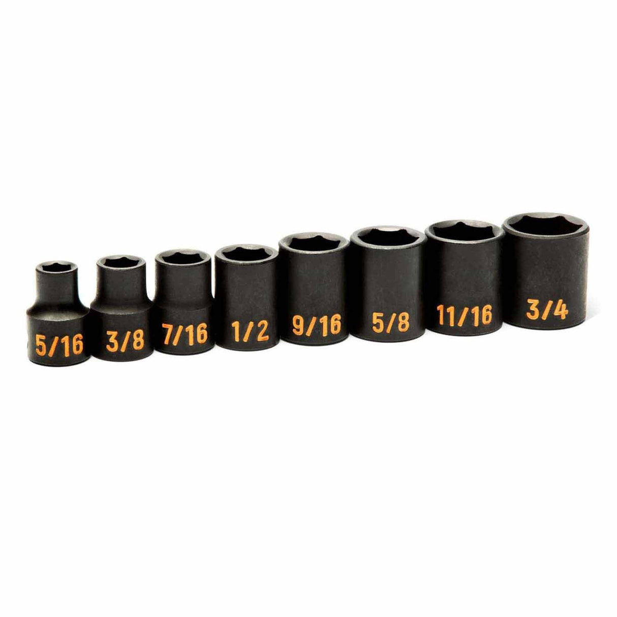 GearWrench 84910H 8 Piece 3/8" Drive 6 Point SAE Hi-Viz Impact Socket Set - 3