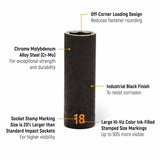 GearWrench 84914H 13 Piece 3/8" Drive 6 Point Metric Hi-Viz Deep Impact Socket Set - 2