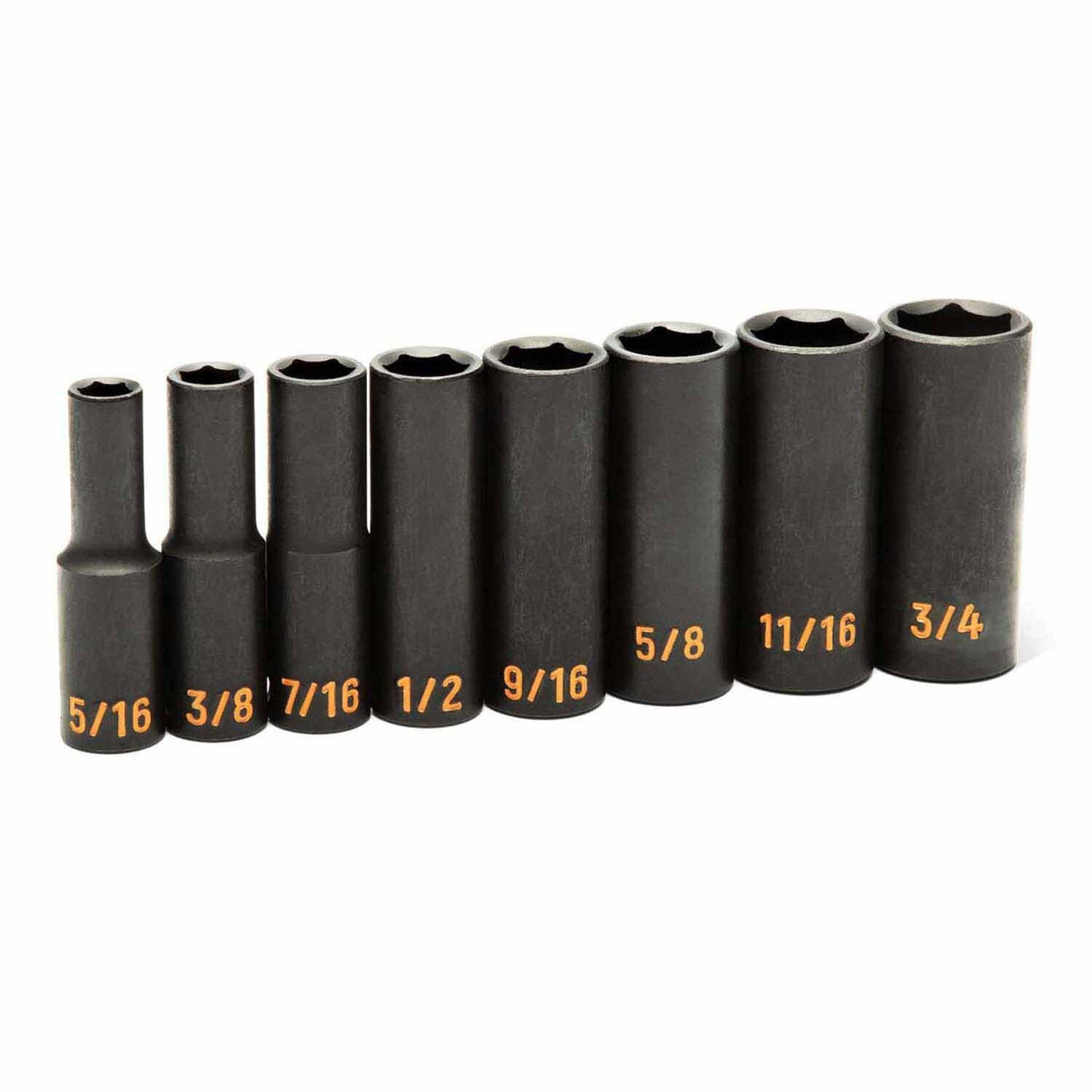GearWrench 84915H 8 Piece 3/8" Drive 6 Point SAE Hi-Viz Deep Impact Socket Set - 3