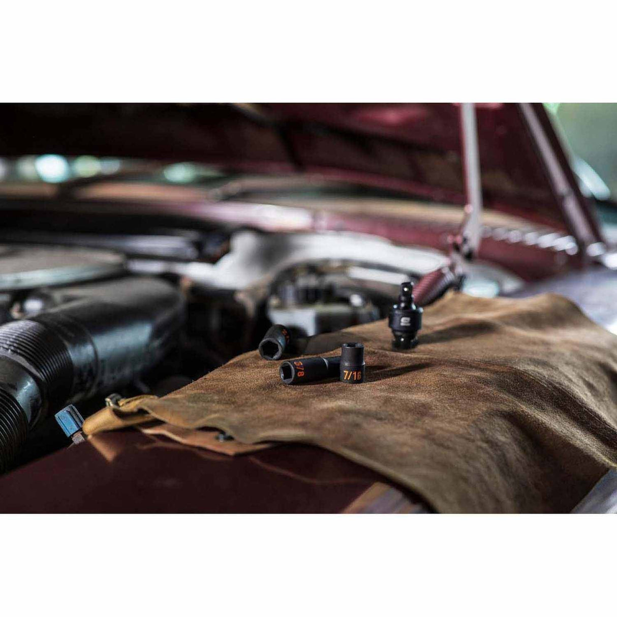 GearWrench 84919H 25 Piece 3/8" Drive 6 Point SAE Hi-Viz Standard & Deep Impact Socket Set - 9