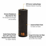 GearWrench 84925H 29 Piece 3/8" Drive 6 Point Metric Hi-Viz Standard & Deep Impact Socket Set - 2