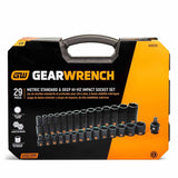 GearWrench 84925H 29 Piece 3/8" Drive 6 Point Metric Hi-Viz Standard & Deep Impact Socket Set - 4