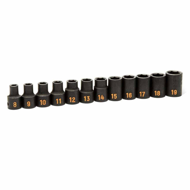 GearWrench 84930H 12 Piece 1/2" Drive 6 Point Metric Hi-Viz Impact Socket Set