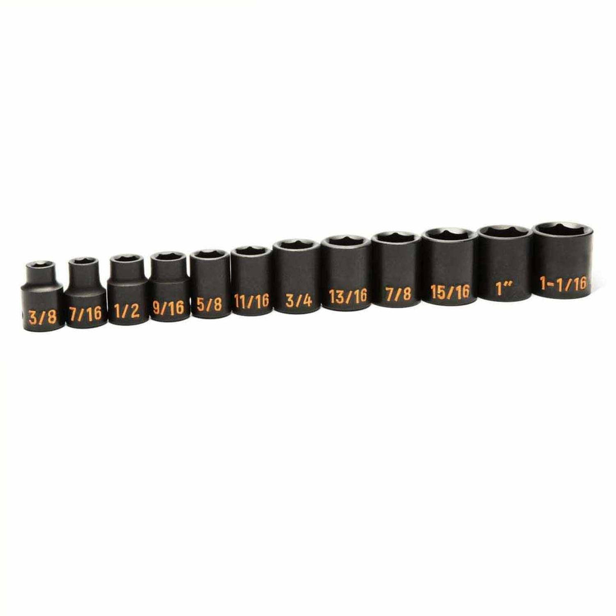 GearWrench 84931H 12 Piece 1/2" Drive 6 Point SAE Hi-Viz Impact Socket Set