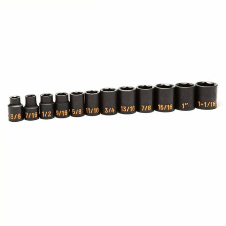 GearWrench 84931H 12 Piece 1/2" Drive 6 Point SAE Hi-Viz Impact Socket Set