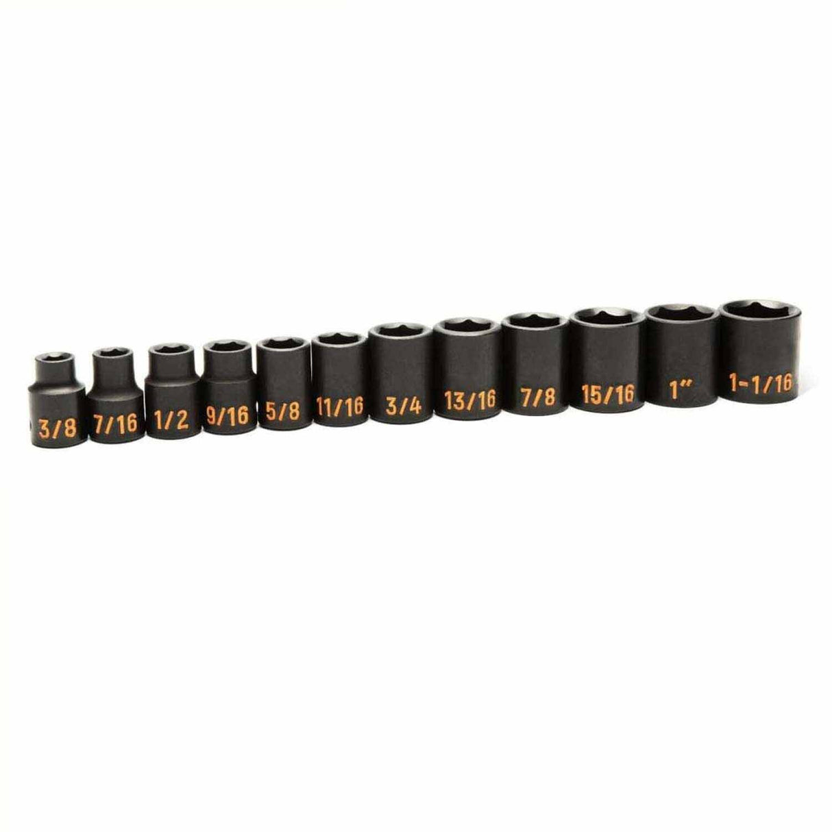 GearWrench 84931H 12 Piece 1/2" Drive 6 Point SAE Hi-Viz Impact Socket Set