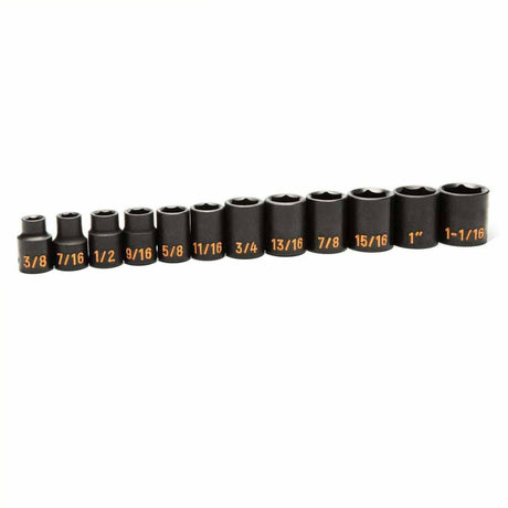 GearWrench 84931H 12 Piece 1/2" Drive 6 Point SAE Hi-Viz Impact Socket Set