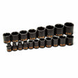 GearWrench 84932H 19 Piece 1/2" Drive 6 Point SAE Hi-Viz Impact Socket Set