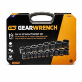 GearWrench 84932H 19 Piece 1/2" Drive 6 Point SAE Hi-Viz Impact Socket Set - 4