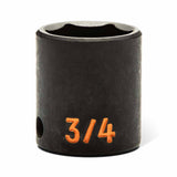 GearWrench 84932H 19 Piece 1/2" Drive 6 Point SAE Hi-Viz Impact Socket Set - 6