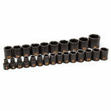 GearWrench 84933H 25 Piece 1/2" Drive 6 Point Metric Hi-Viz Impact Socket Set