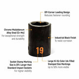 GearWrench 84933H 25 Piece 1/2" Drive 6 Point Metric Hi-Viz Impact Socket Set - 2