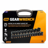 GearWrench 84933H 25 Piece 1/2" Drive 6 Point Metric Hi-Viz Impact Socket Set - 4