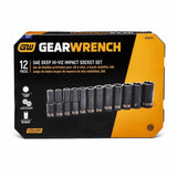 GearWrench 84942H 12 Piece 1/2" Drive 6 Point SAE Hi-Viz Deep Impact Socket Set - 4
