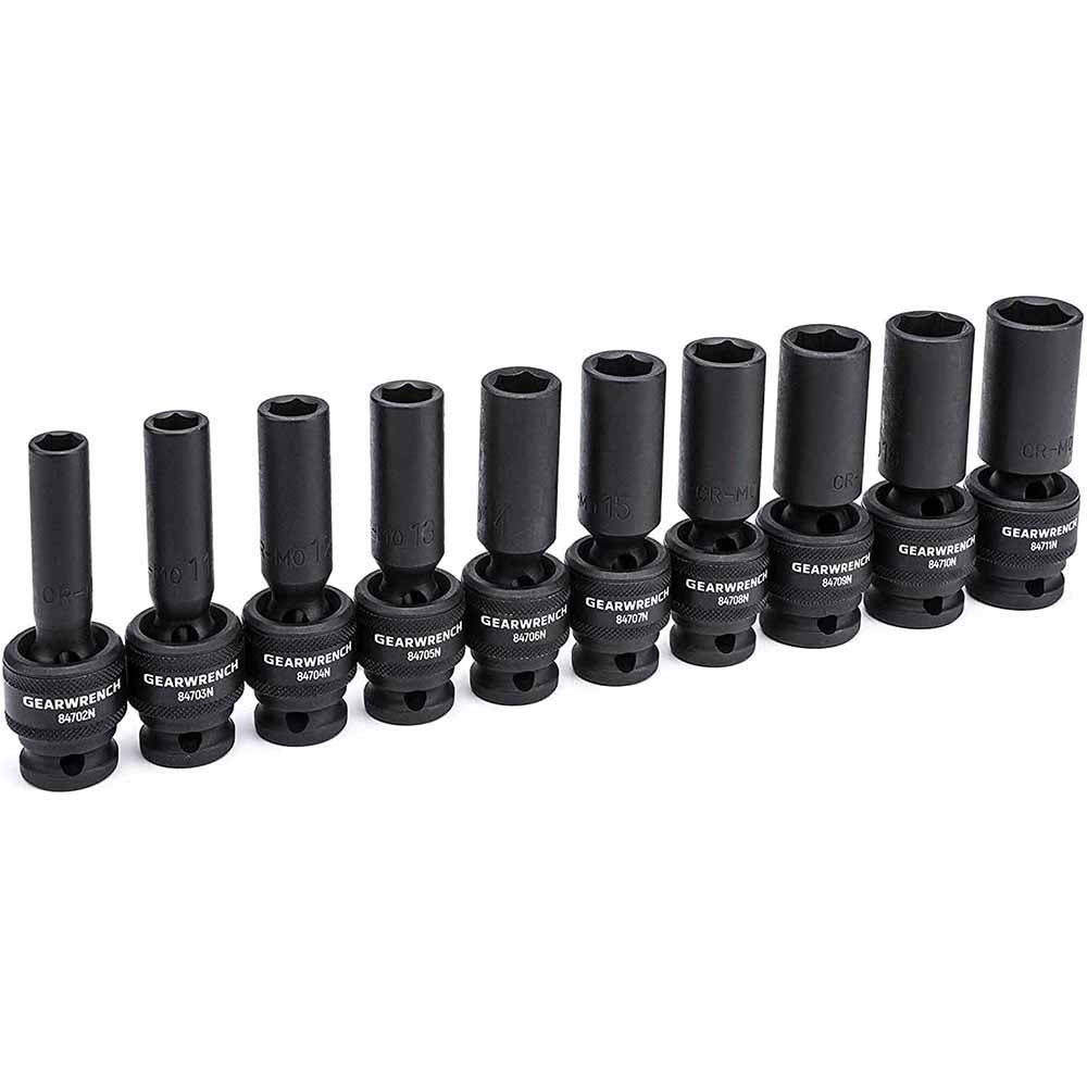 GearWrench 84943N 10 Pc. 1/2" Drive 6 Point Deep Universal Impact SAE Socket Set - 2