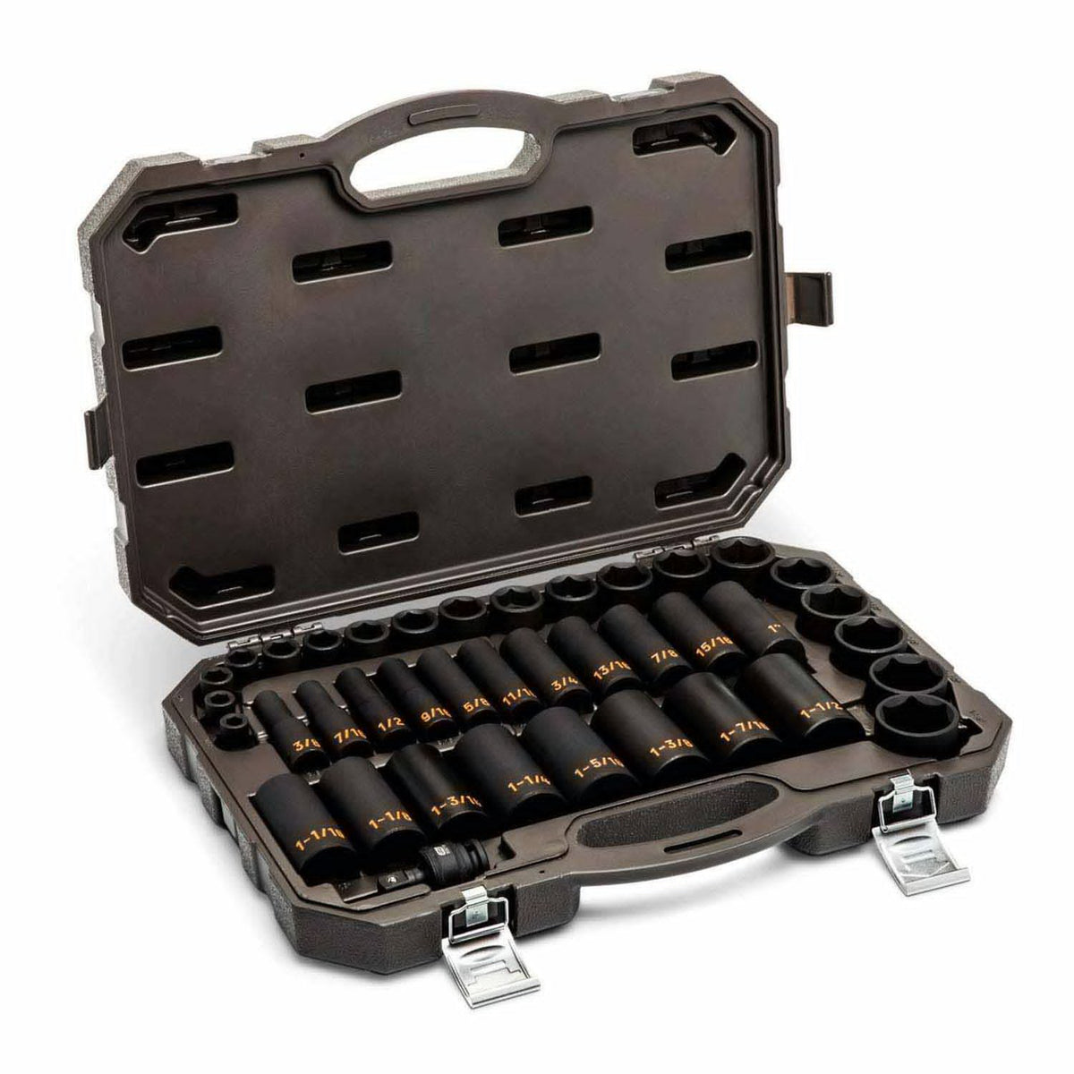 GearWrench 84947H 39 Piece 1/2" Drive 6 Point SAE Hi-Viz Standard & Deep Impact Socket Set - 3