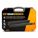 GearWrench 84948H 39 Piece 1/2" Drive 6 Point Metric Hi-Viz Standard & Deep Impact Socket Set - 4