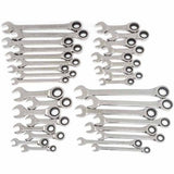 GearWrench 85034 34 Pc. 72-Tooth 12 Point Standard & Stubby Ratcheting Combination SAE/Metric Wrench Set
