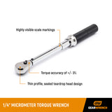 GearWrench 85060M 1/4" Drive Micrometer Torque Wrench 30-200 in-lb. - 2