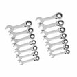 GearWrench 85206 14 Pc. 72-Tooth 12 Point Stubby Ratcheting SAE/Metric Combination Wrench Set