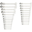 GearWrench 86730 SAE/MM Flex Combination Ratcheting Wrench Set (25 Piece)