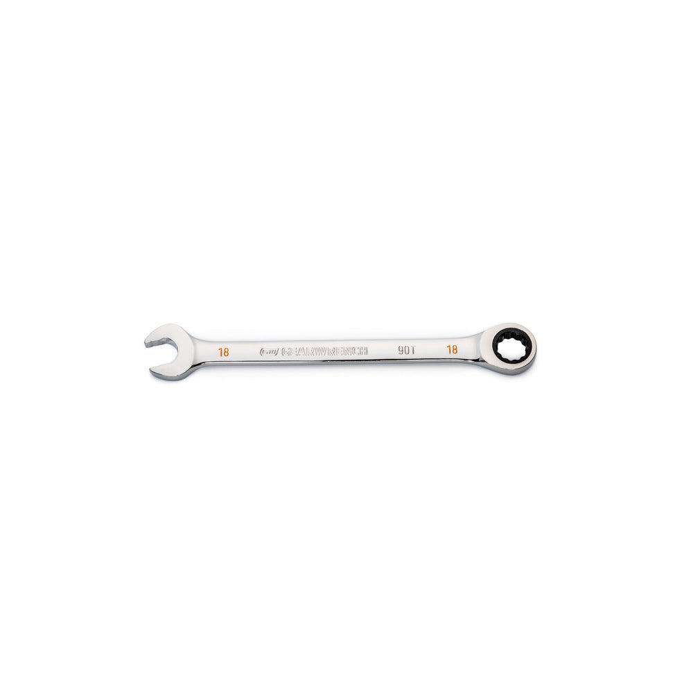 GearWrench 86918 18mm 90-Tooth 12 Point Ratcheting Combination Wrench