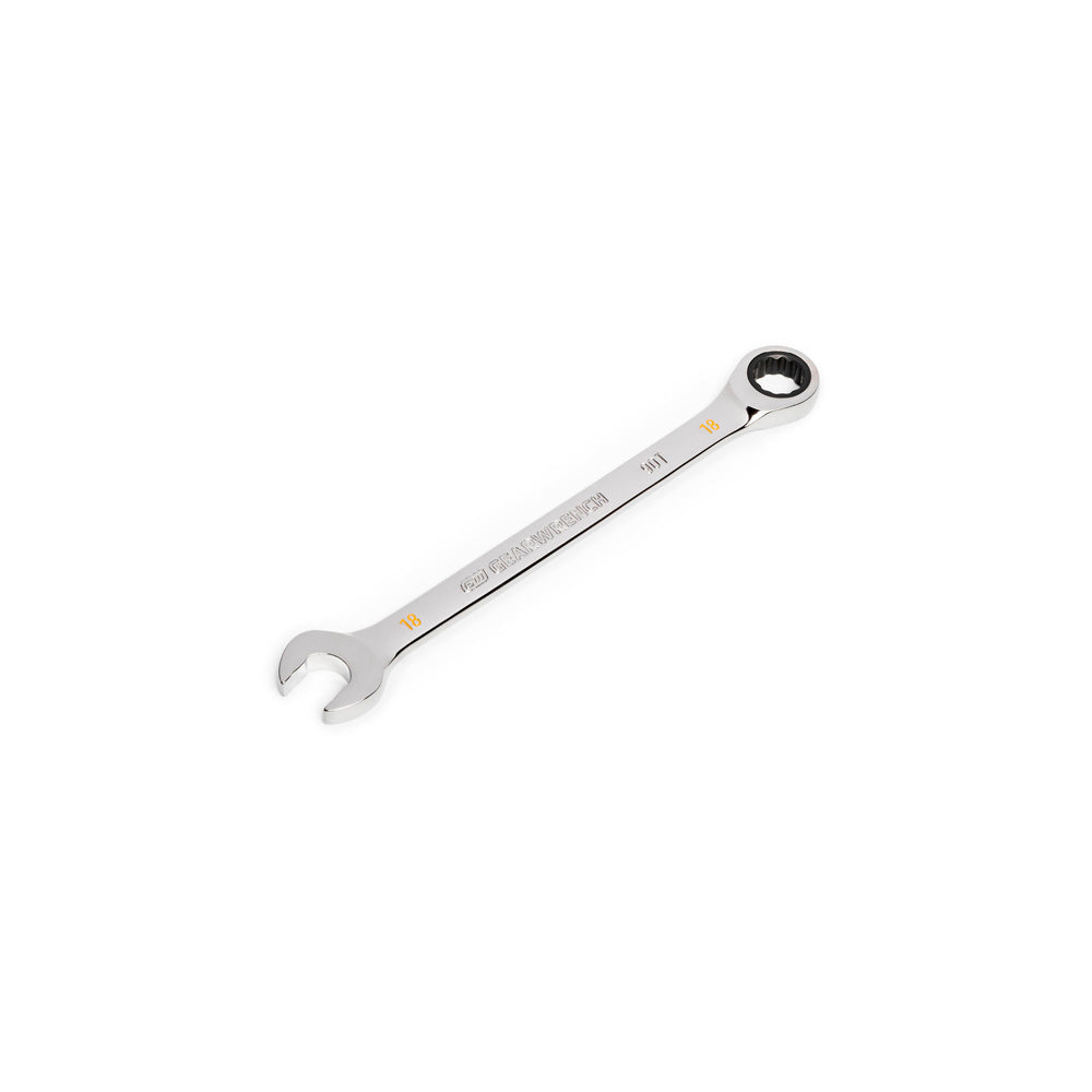 GearWrench 86918 18mm 90-Tooth 12 Point Ratcheting Combination Wrench - 3