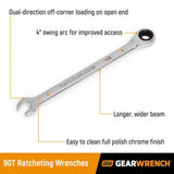 GEARWRENCH 86952 15/16 Inch 90-Tooth 12 Point Ratcheting Combination Wrench (Single) - 2