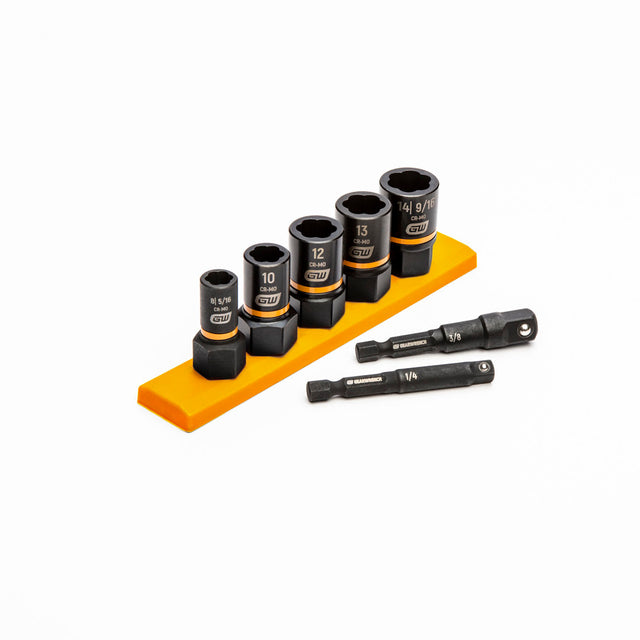 GearWrench 87911 7-Piece 1/4" & 3/8" Drive Metric Bolt Biter Impact Extraction Socket Set