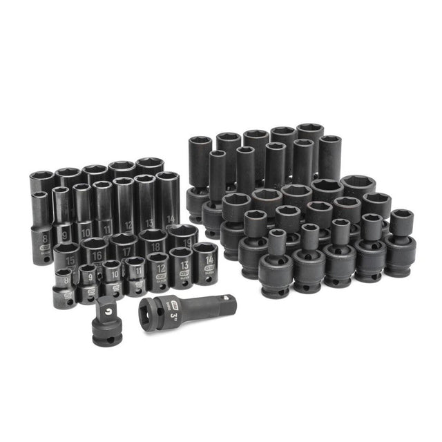 GearWrench 89092 3/8" Drive 6-Point Metric Standard and Deep Impact Socket Set (51 Piece)