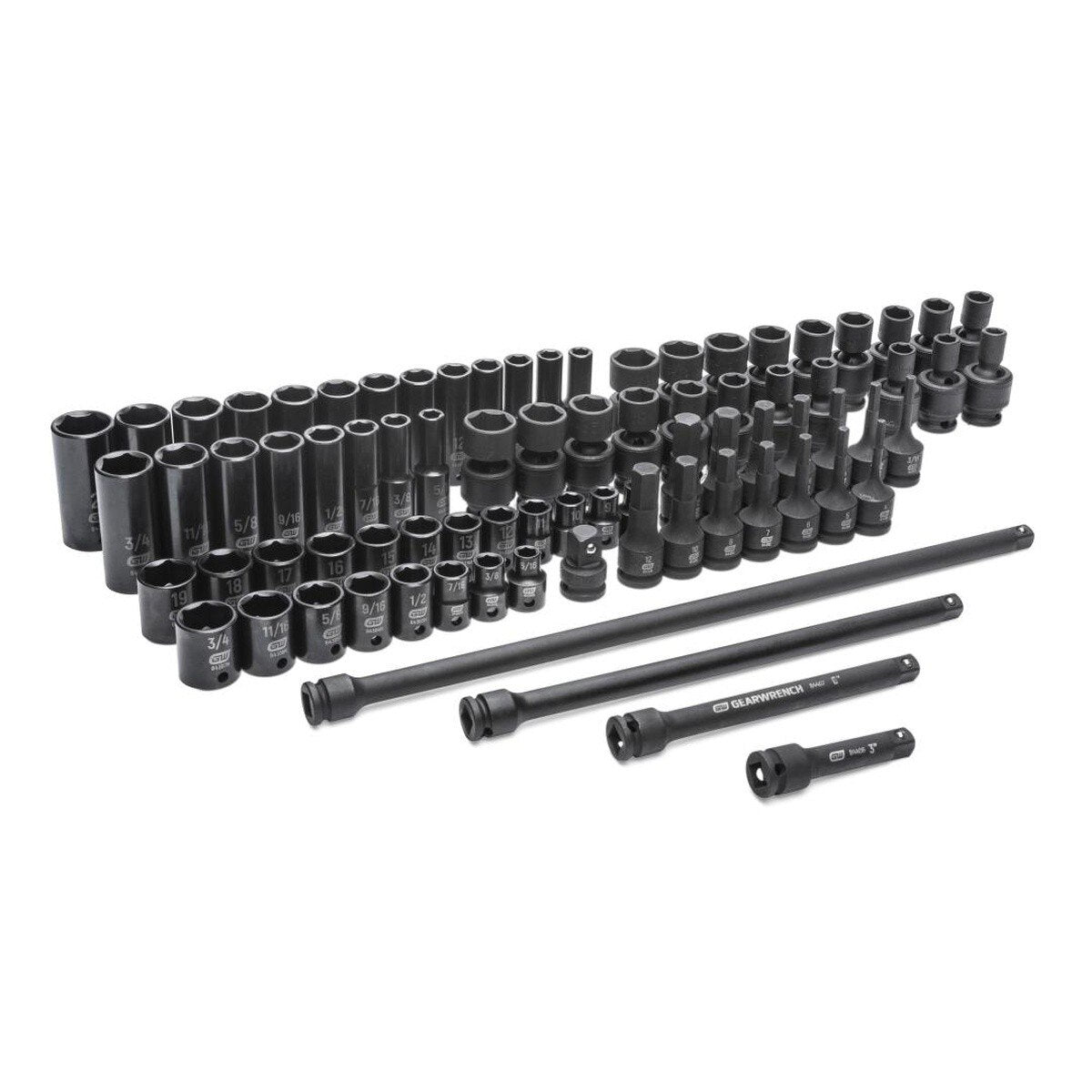 GearWrench 89093 3/8" Drive Master Impact Socket Set (80 Piece)