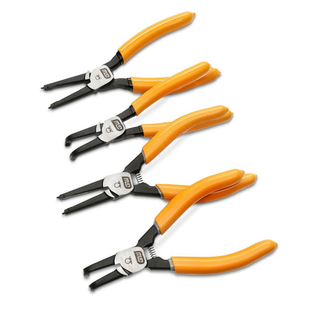 GearWrench 89701 Fixed Tip Internal External Snap Ring Pliers Set 7" and 9" with Tool Pouch (4 Piece Set)