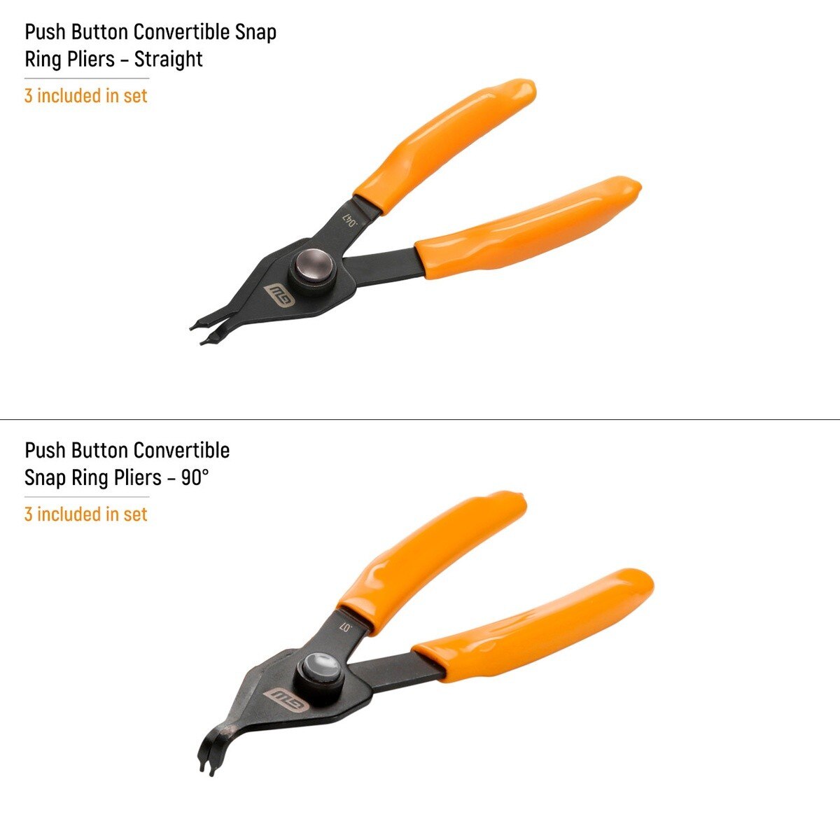 GearWrench 89711 Convertible Push Button Snap Ring Pliers Set with Case (6 Piece Set) - 2