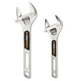 GearWrench 89750 8" and 10" Chrome Adjustable Wrench Set with Wide Jaws (2 Piece)