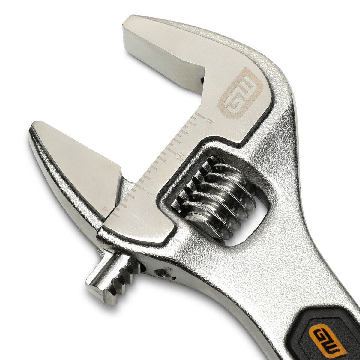 GearWrench 89750 8" and 10" Chrome Adjustable Wrench Set with Wide Jaws (2 Piece) - 3