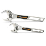 GearWrench 89750 8" and 10" Chrome Adjustable Wrench Set with Wide Jaws (2 Piece) - 5