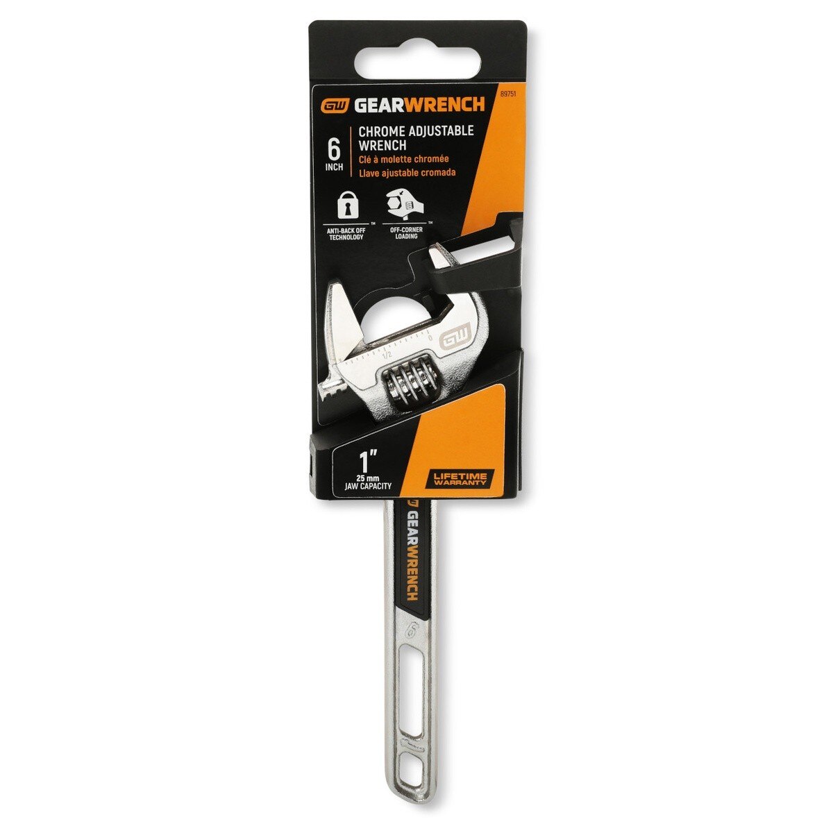 GearWrench 89751 6" Chrome Adjustable Wrench 1" Jaw Capacity - 5