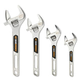GearWrench 89755 Chrome Adjustable Wrench Set with 6" 8" 10" 12" Wrenches (4 Piece Set)