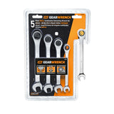 GearWrench 93004D 5 Pc. 72-Tooth 12 Point Ratcheting Combination Metric Wrench Set - 6