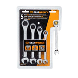 GearWrench 93005 5 Pc. 72-Tooth 12 Point Ratcheting Combination SAE Wrench Set - 3