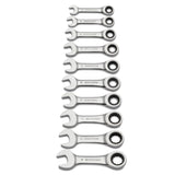 GearWrench 9520D 10 Pc. 72-Tooth 12 Point Stubby Ratcheting Combination Metric Wrench Set - 2