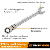 GearWrench 9912D 12mm Flex Head Combination Ratcheting Wrench - 2