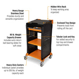 GearWrench GWDCART Diagnostic Mobile Workcenter Cart with Lockable Lid and Drawer - 2