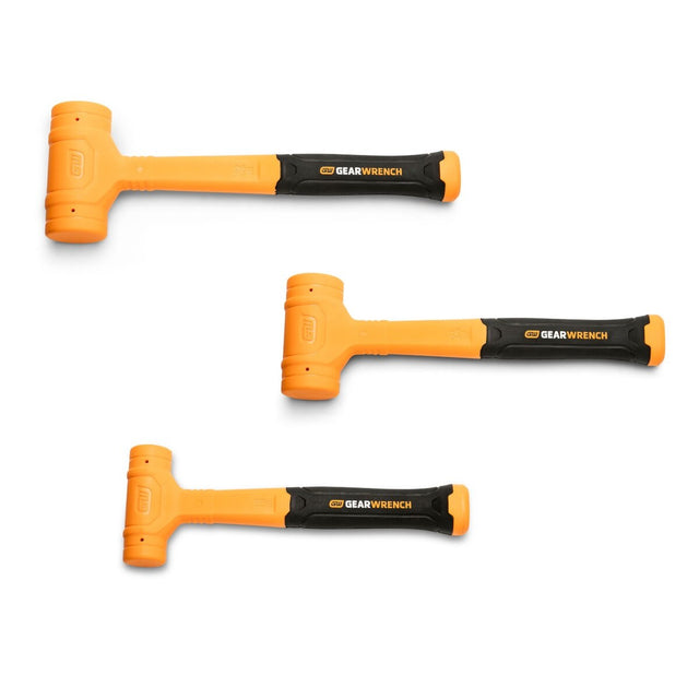 GearWrench GWH3PCDB Dead Blow Hammer Set with Steel Shot Core and Polyurethane Coating (3 Piece Set)