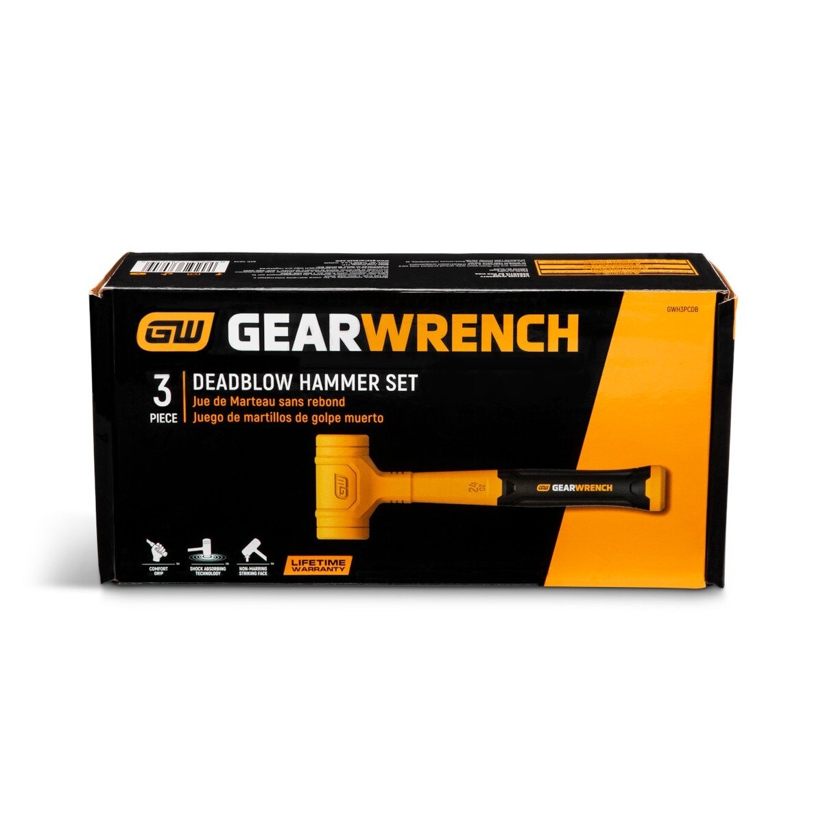 GearWrench GWH3PCDB Dead Blow Hammer Set with Steel Shot Core and Polyurethane Coating (3 Piece Set) - 6