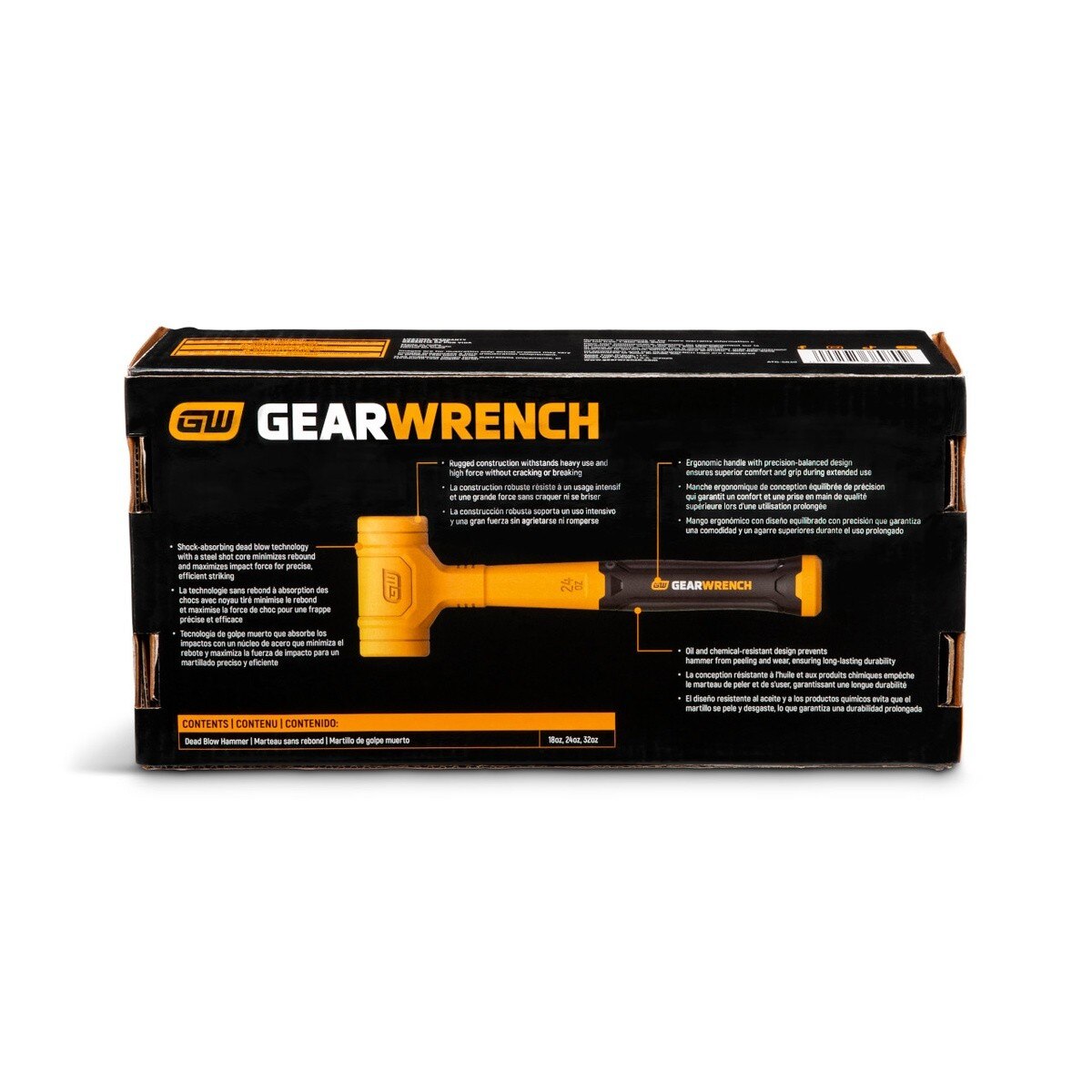 GearWrench GWH3PCDB Dead Blow Hammer Set with Steel Shot Core and Polyurethane Coating (3 Piece Set) - 7