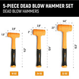 GearWrench GWH5PCDB Dead Blow Hammer Set with Ball Pein Hammers (5 Piece Set) - 3