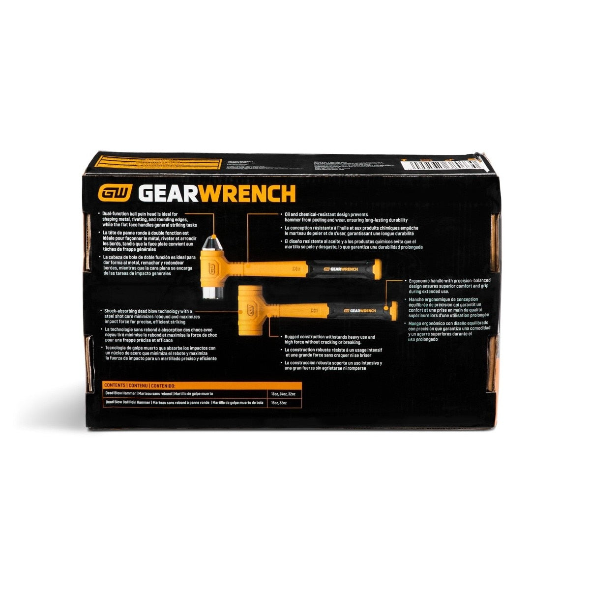 GearWrench GWH5PCDB Dead Blow Hammer Set with Ball Pein Hammers (5 Piece Set) - 13