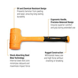 GearWrench GWHDB24 24 oz Dead Blow Hammer with Steel Shot Core - 2